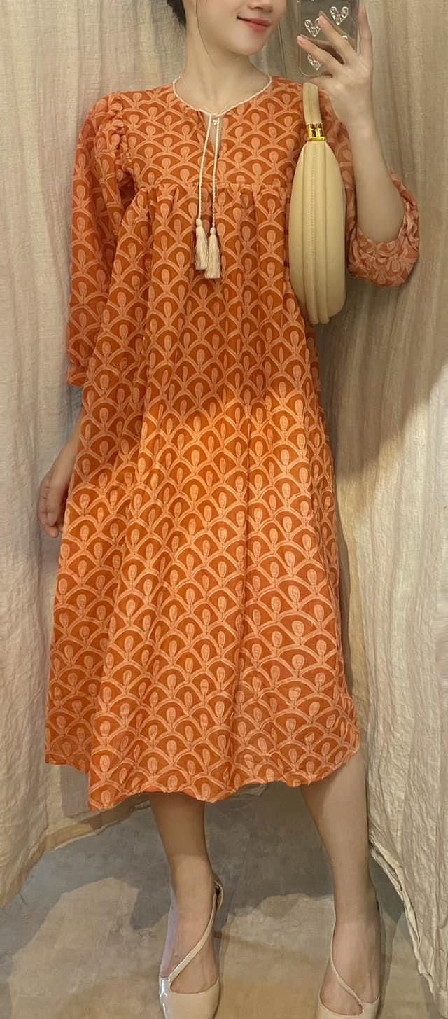 Lana Dress - Đầm suông , tay lửng cột dây D737