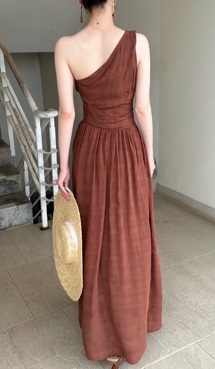 Lalyn Dress - Đầm Lệch Vai Nhấn Eo L31