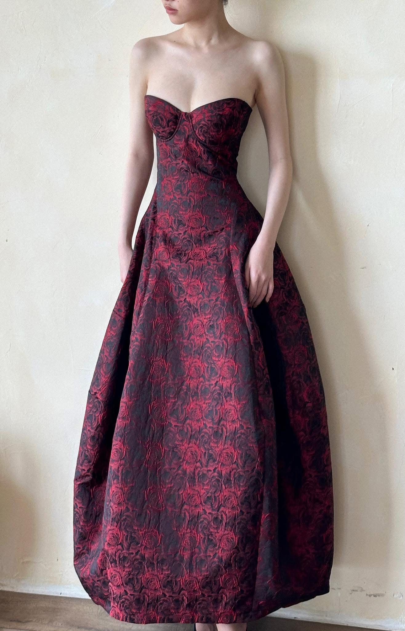 Brigitte Dress - Đầm Corset Hoa Hồng D0129