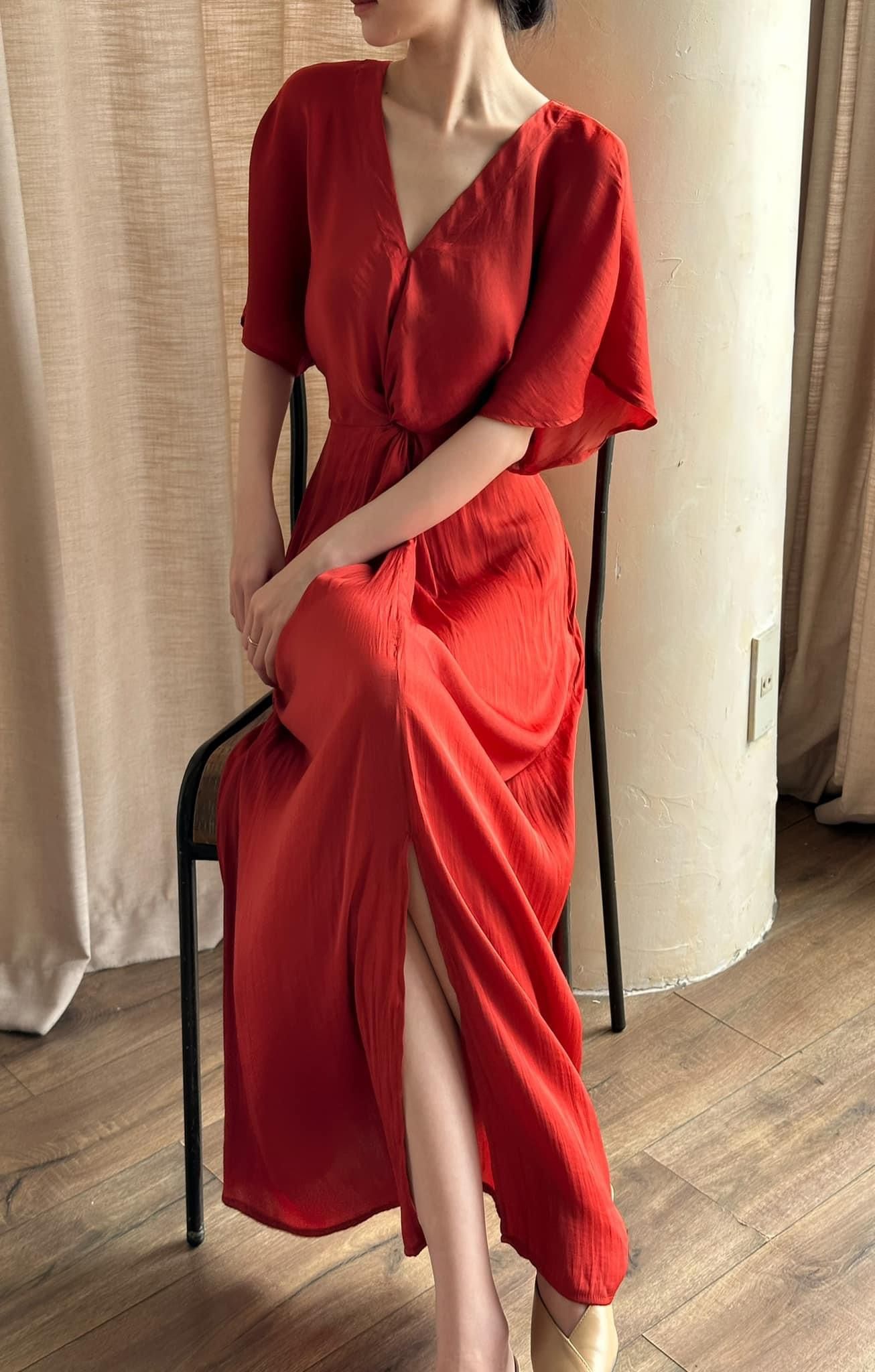 Amelie silk dress - Đầm Xoắn Eo Lụa L04