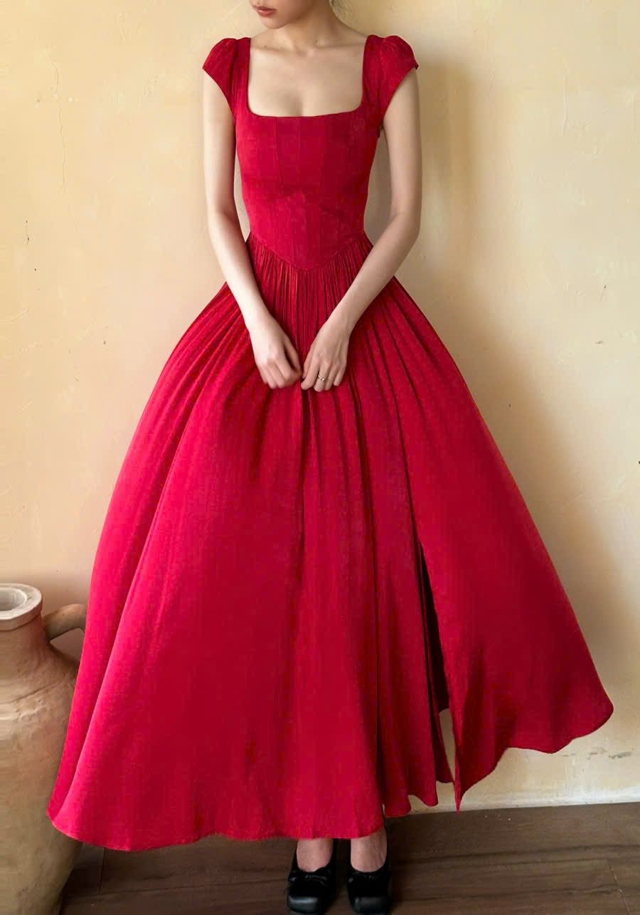 Adela Dress - Đầm Corset Cổ Điển Tay Hến V21
