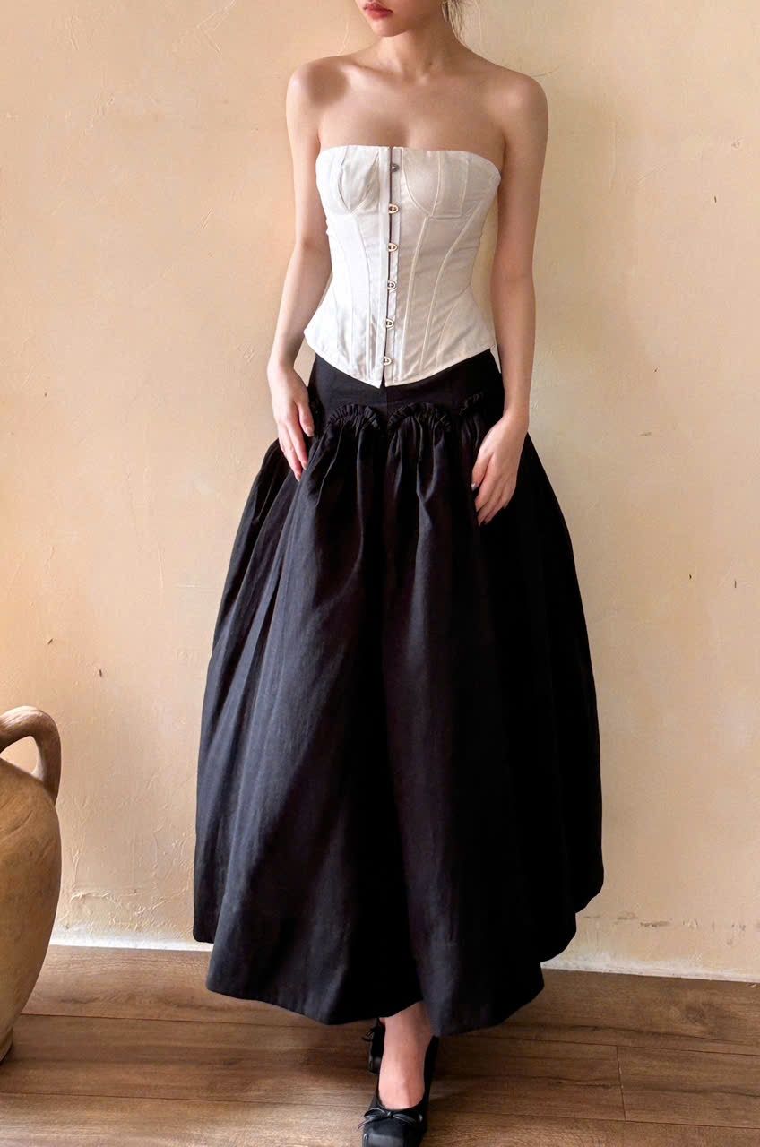 Jolly Corset - Áo Corset Linen Thiết Kế A04