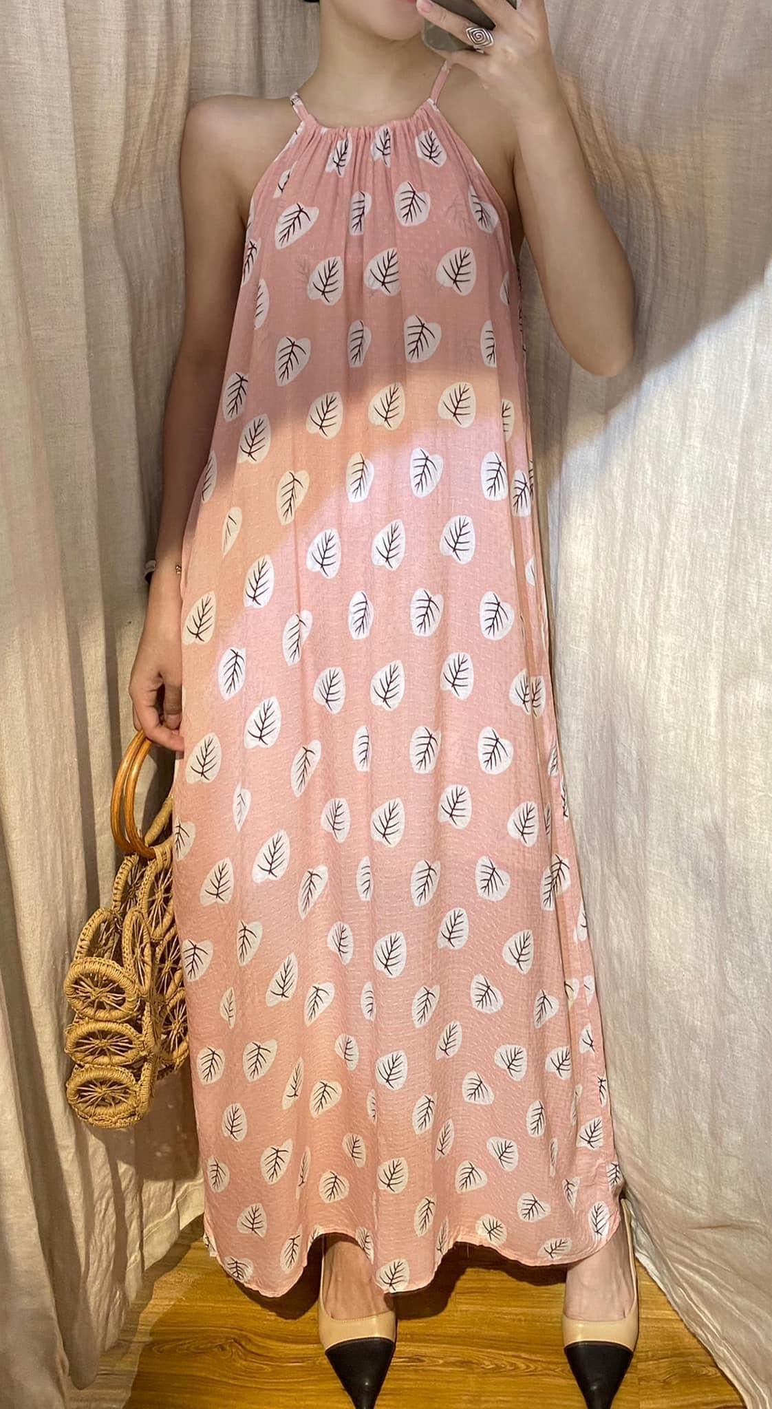Vera Dress - Đầm cổ yếm in lá các màu - D725
