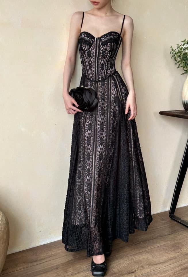 Lenora Dress - Đầm Corset Ren Dáng Dài Q004