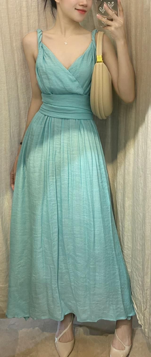 Nala Dress - Đầm 2 dây cổ tim thắt nơ eo E29