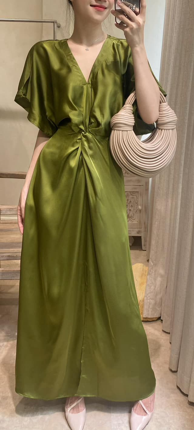 Amelie silk dress - Đầm Xoắn Eo Lụa L04