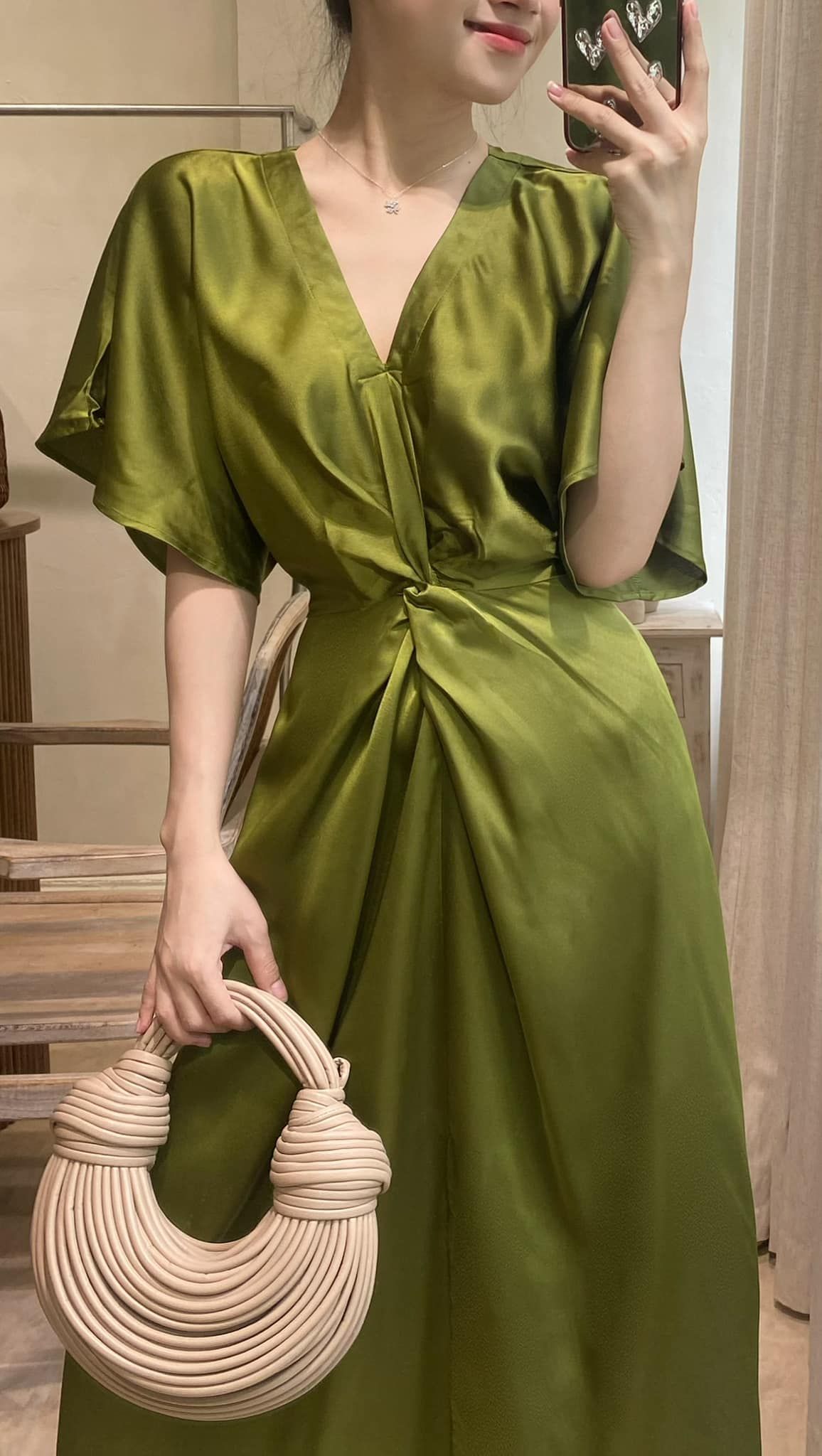 Amelie silk dress - Đầm Xoắn Eo Lụa L04