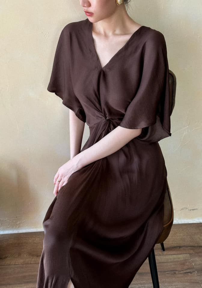 Amelie silk dress - Đầm Xoắn Eo Lụa L04