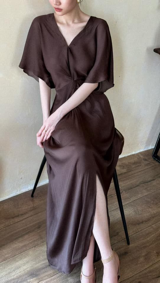 Amelie silk dress - Đầm Xoắn Eo Lụa L04