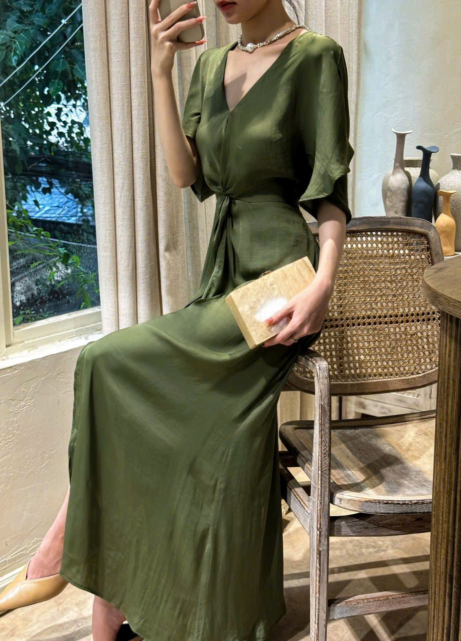 Amelie silk dress - Đầm Xoắn Eo Lụa L04
