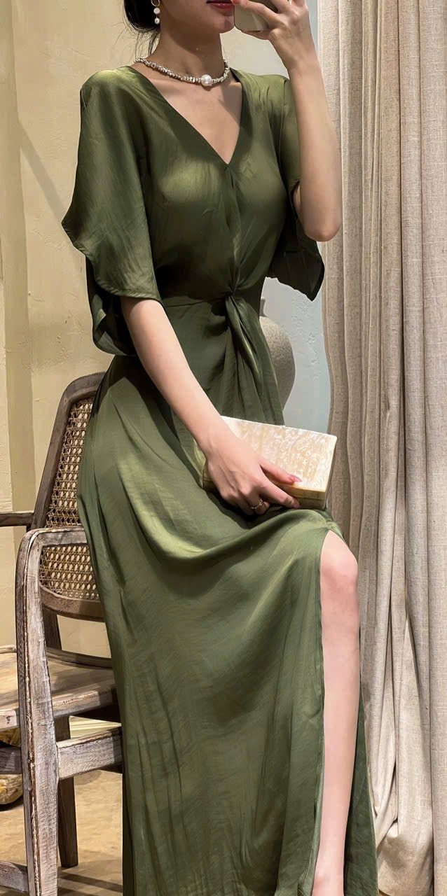 Amelie silk dress - Đầm Xoắn Eo Lụa L04