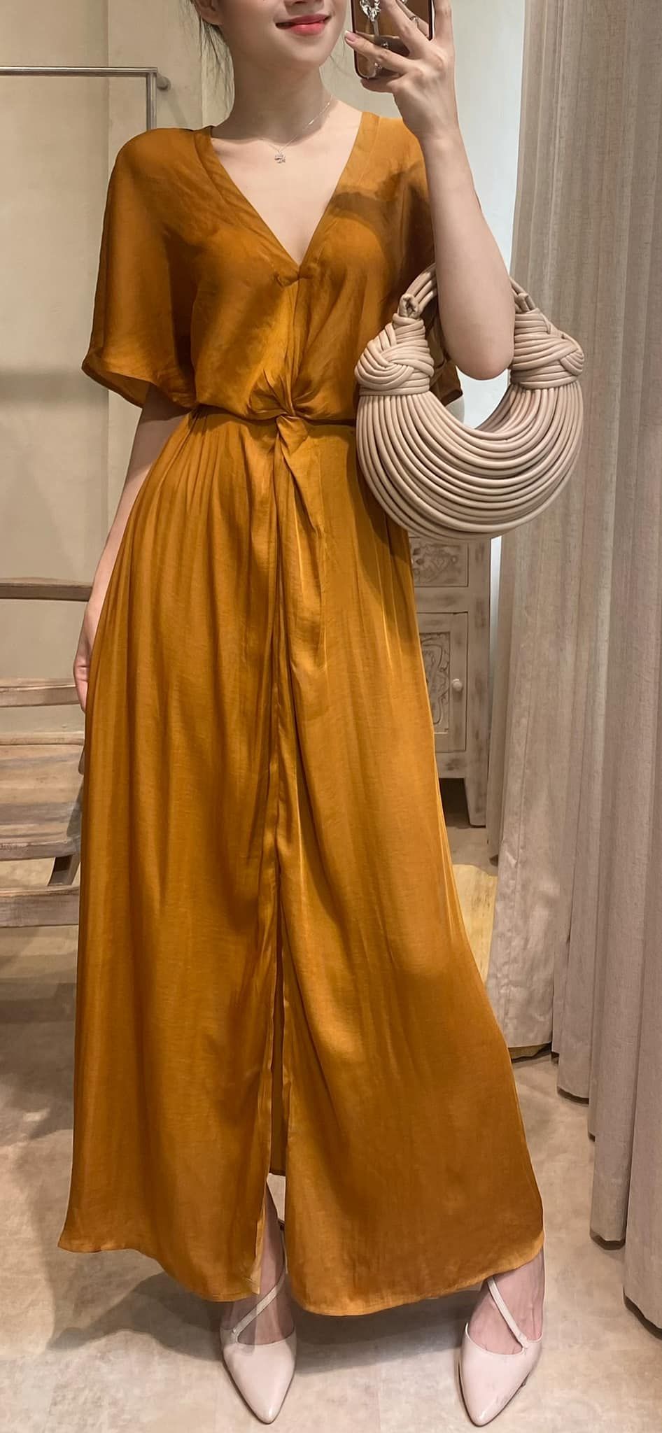 Amelie silk dress - Đầm Xoắn Eo Lụa L04