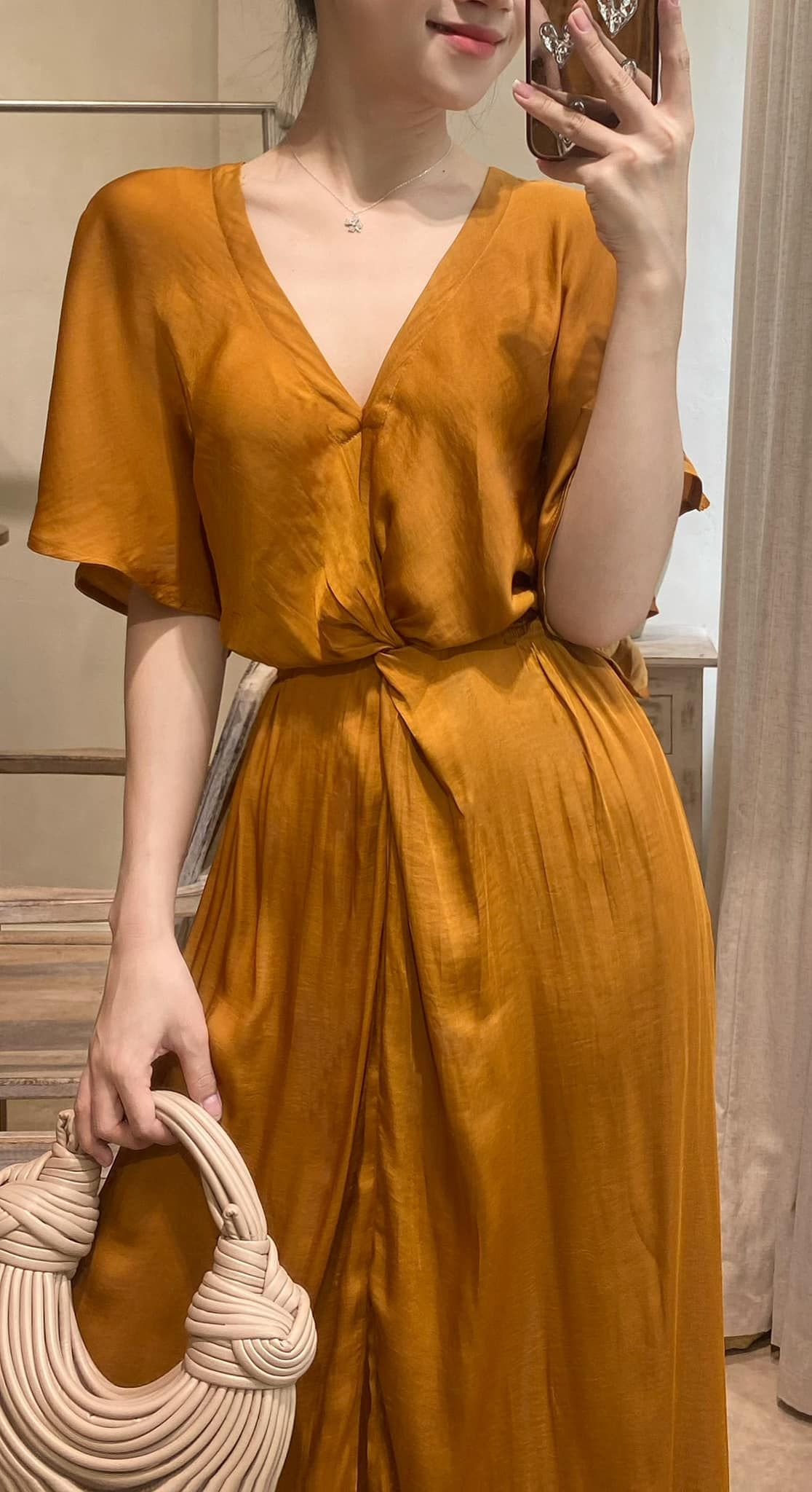 Amelie silk dress - Đầm Xoắn Eo Lụa L04