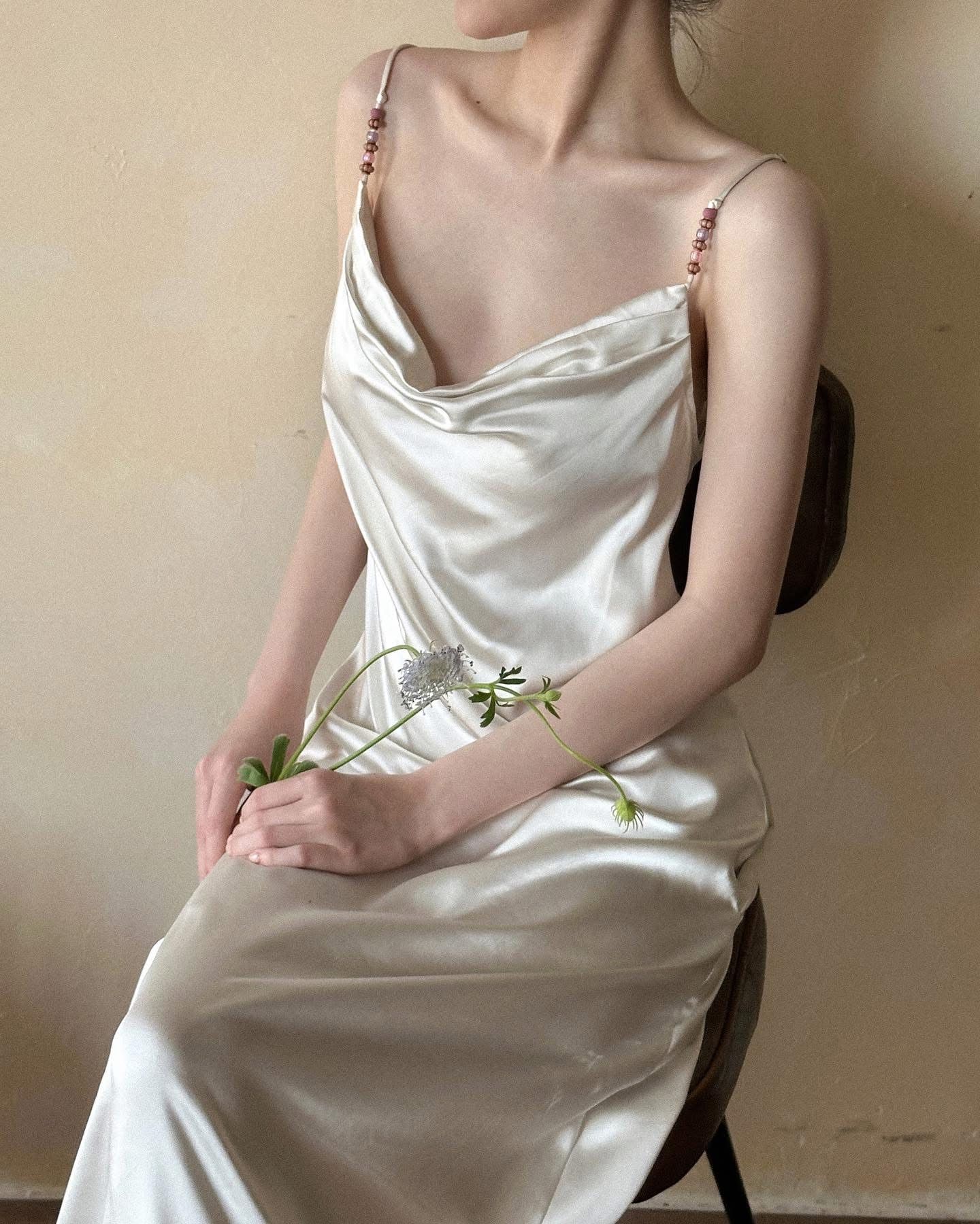 Rosalie Dress - Đầm Lụa 2 Dây Cổ Đổ LA45