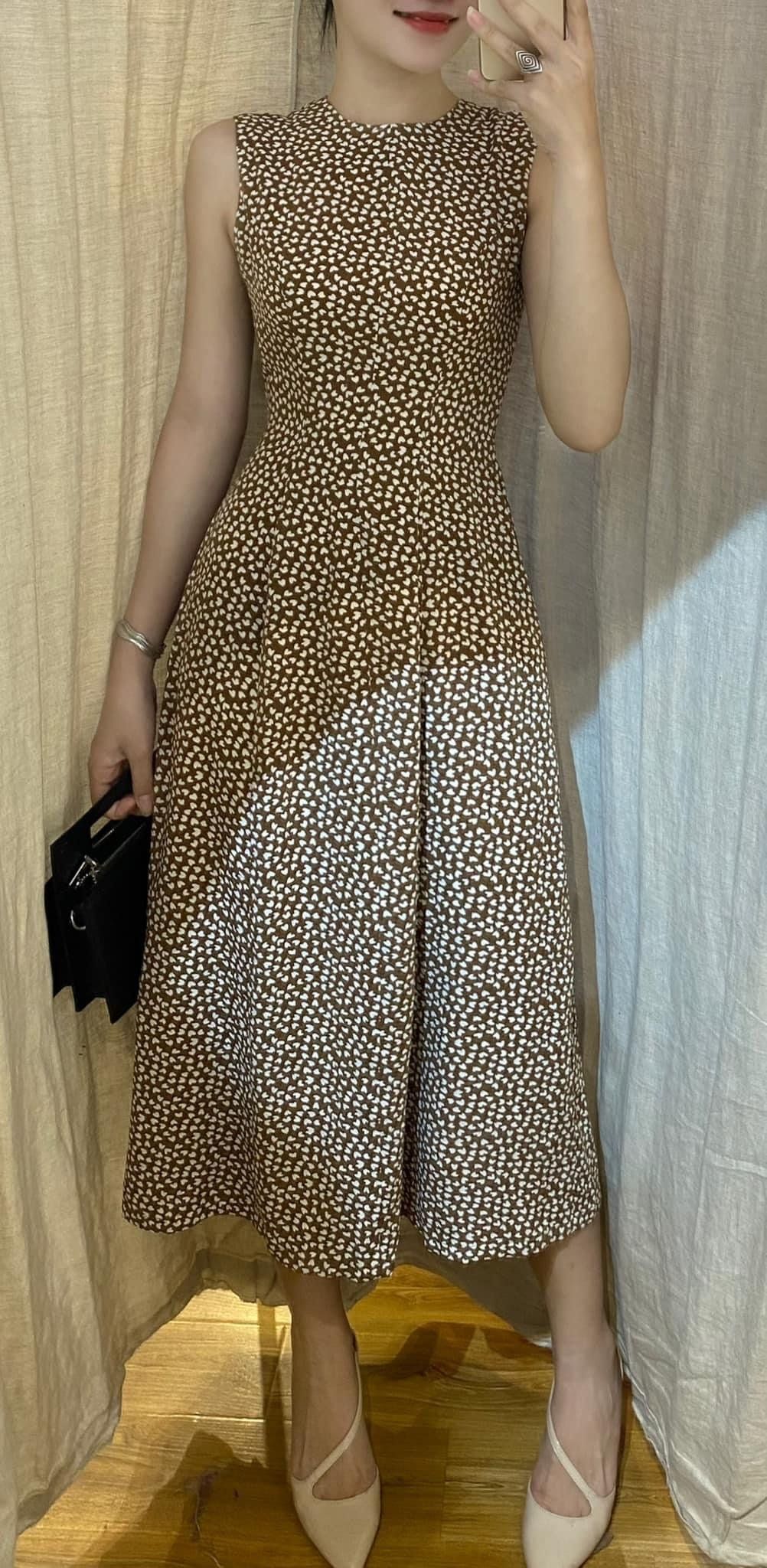 Hailey Dress - Đầm sát nách họa tiết tim nhí L13