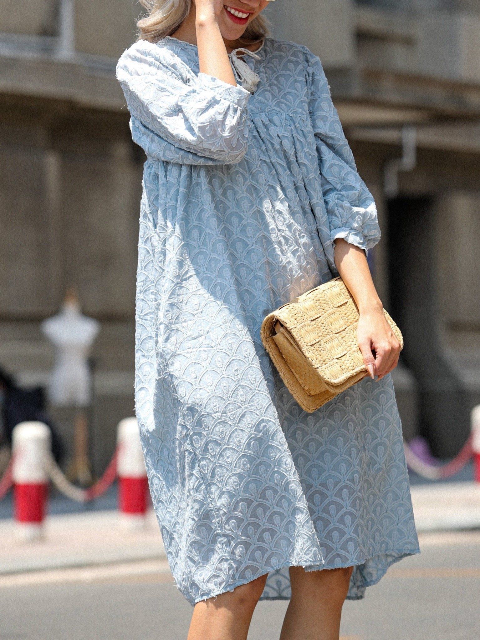 Lana Dress - Đầm suông , tay lửng cột dây D737