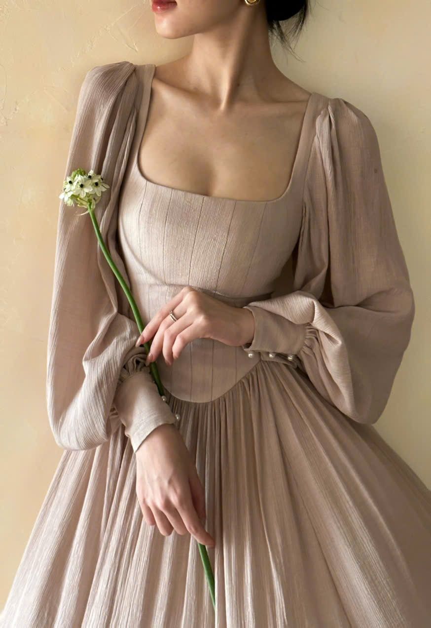 Cinderella Dress - Đầm Corset Cổ Điển Tay Phồng DR0124