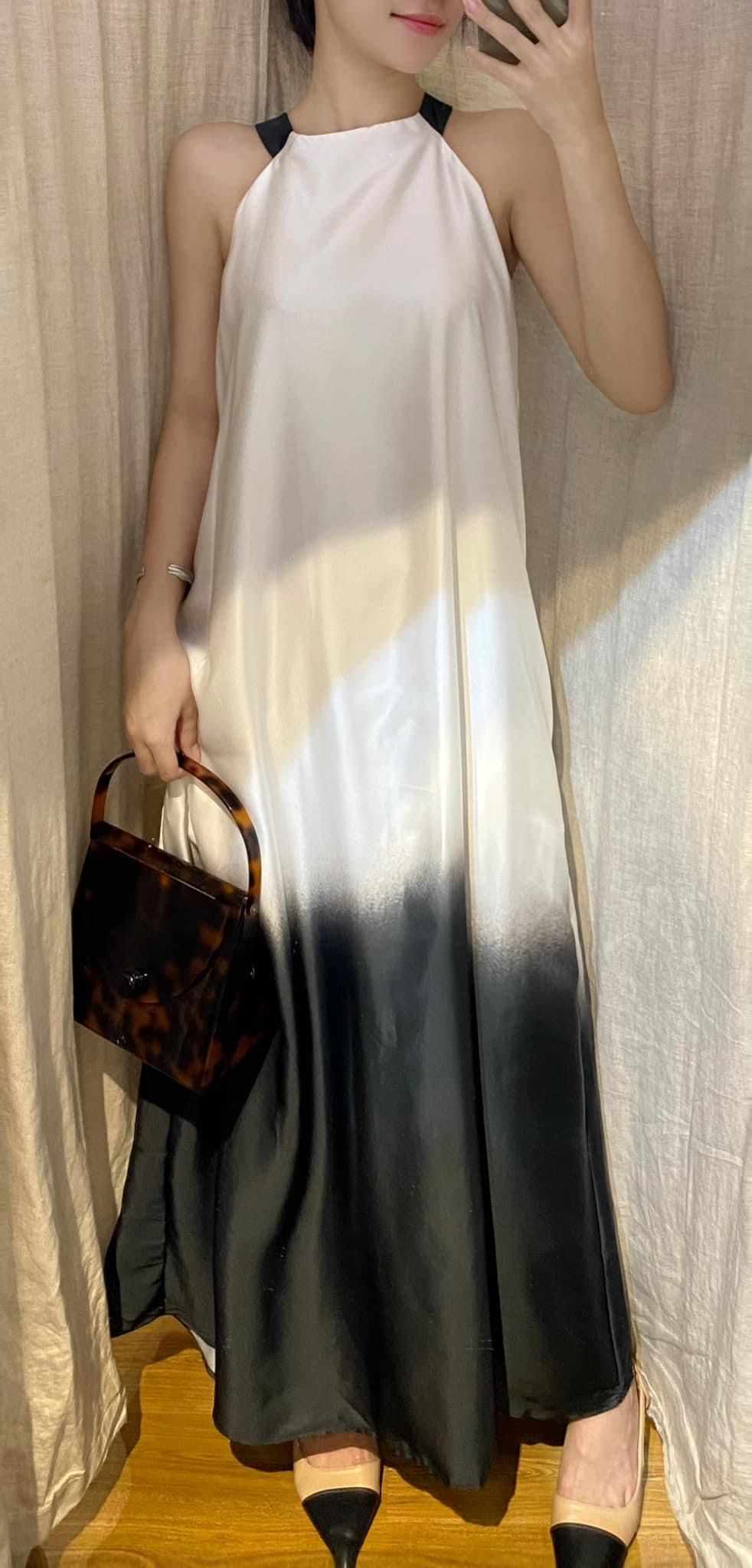 Feather Dress - Đầm Maxi Cổ Yếm Chuyển Màu D934