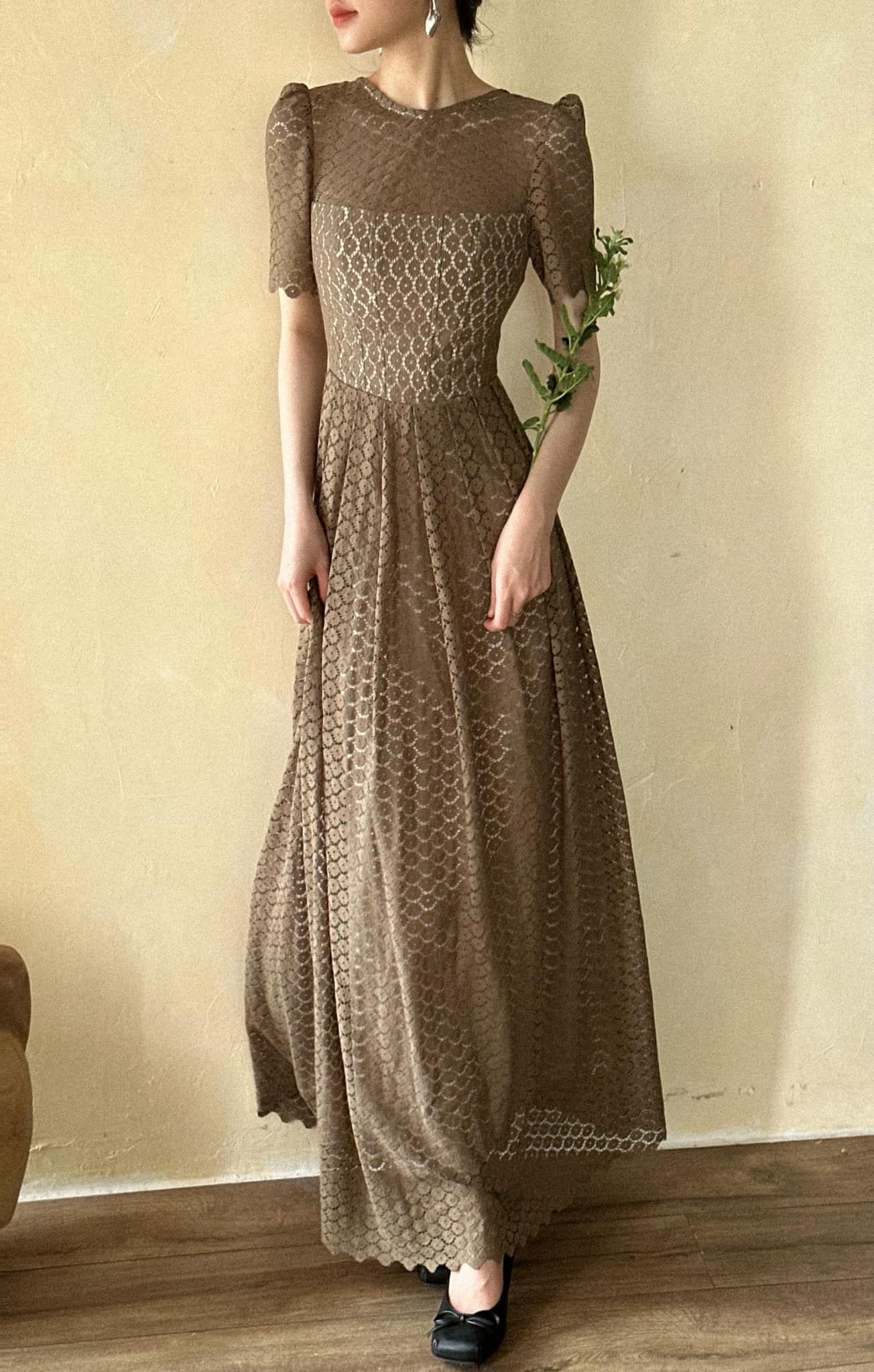 Belle Lace Dress - Đầm Corset Cổ Điển Tay Ngắn Q003