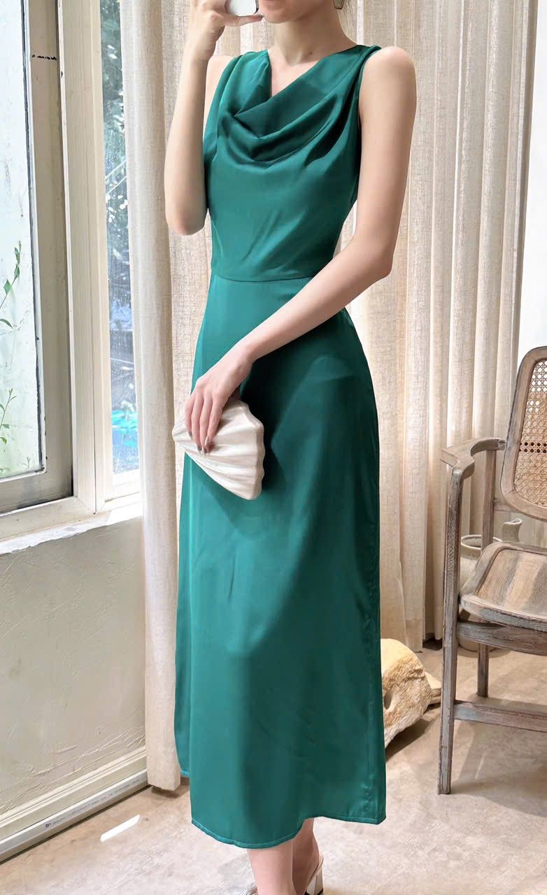 Lamer Dress - Đầm Lụa Cổ Đổ L06