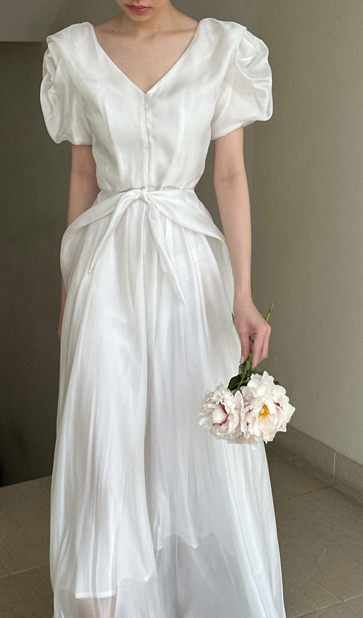 Helena Dress - Đầm Hoa Hồng Tay Phồng Q1013