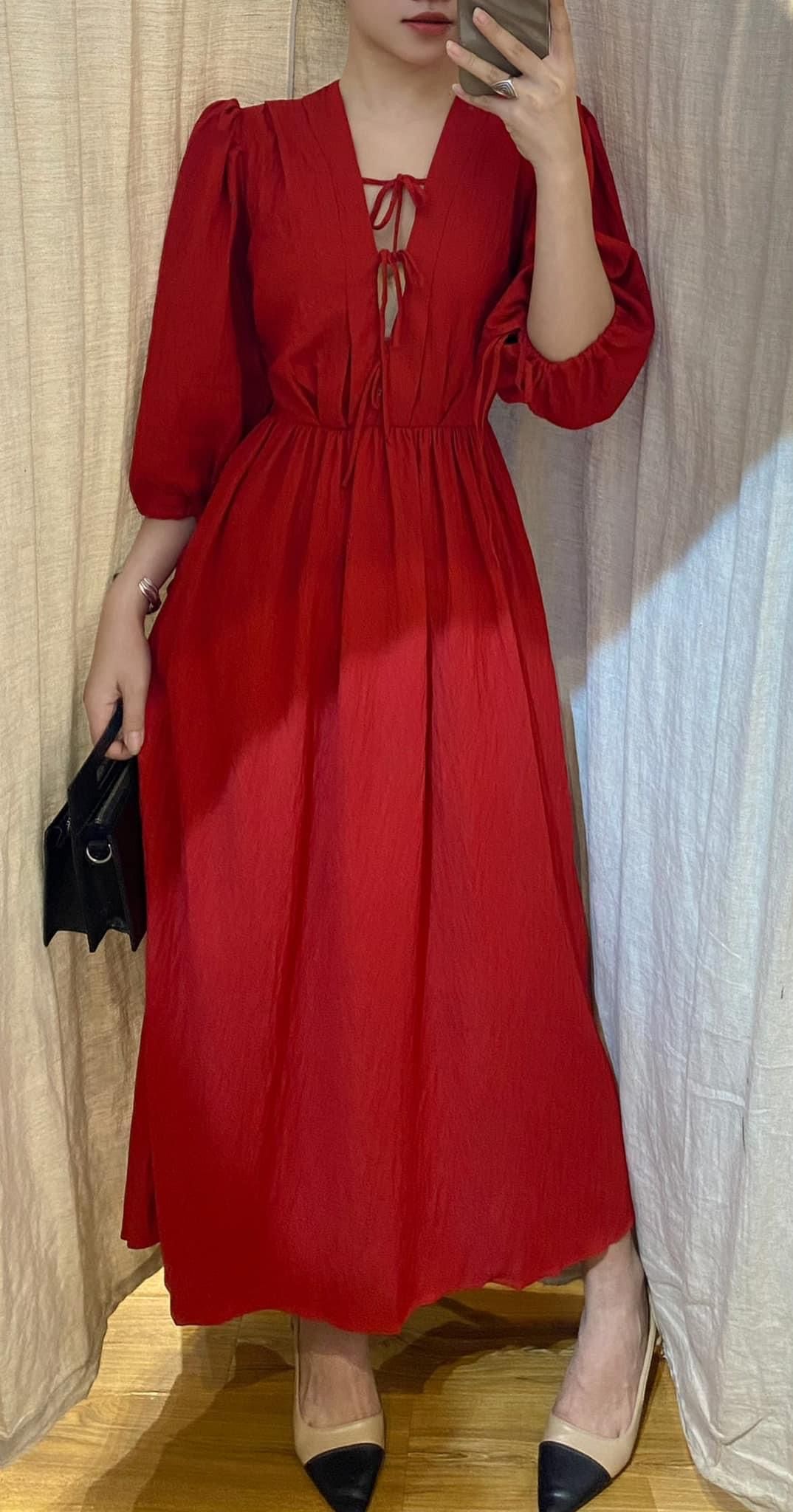 Sara Dress - Đầm tay lửng, thắt nơ ngực D004 D917