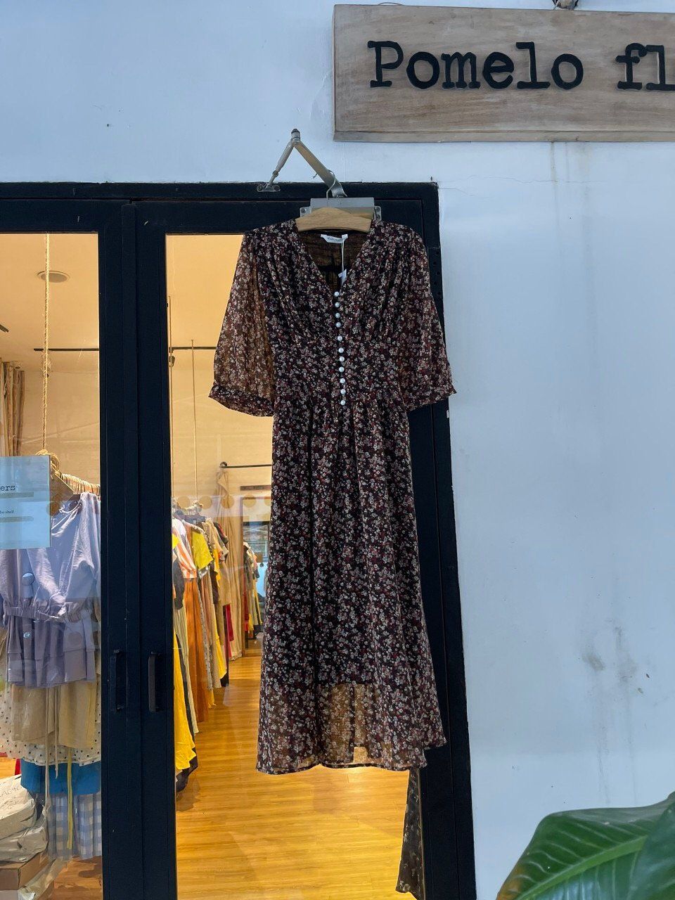 Melina Dress - Đầm voan in hoa có cúc - D01