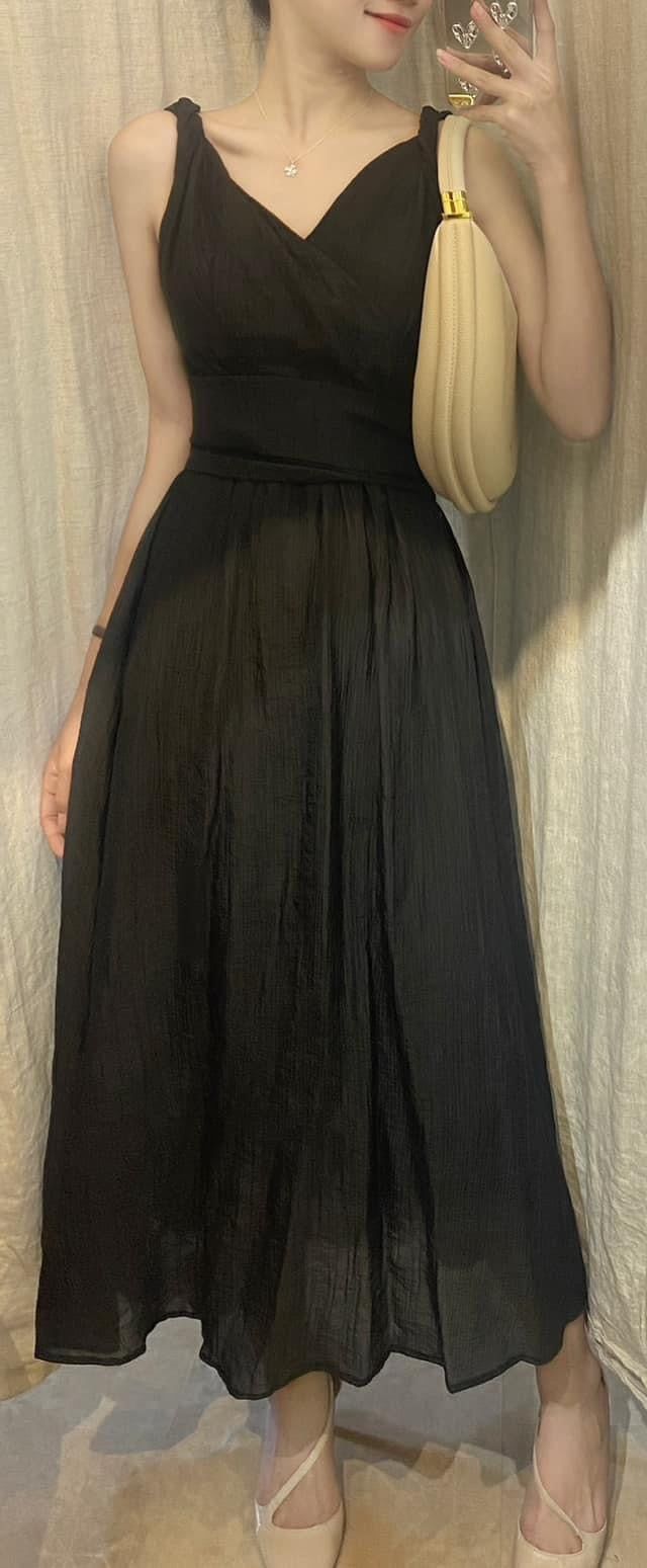 Nala Dress - Đầm 2 dây cổ tim thắt nơ eo E29