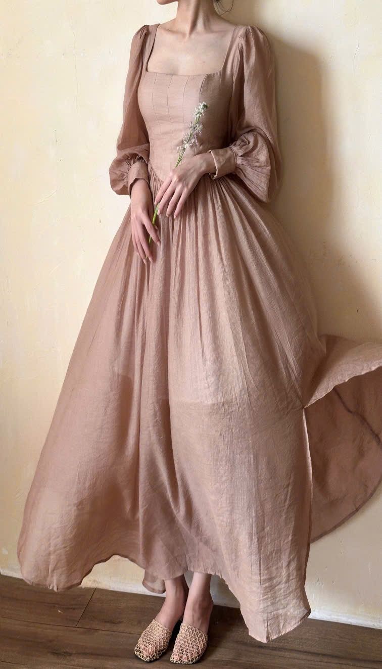 Cinderella Dress - Đầm Corset Cổ Điển Tay Phồng DR0124