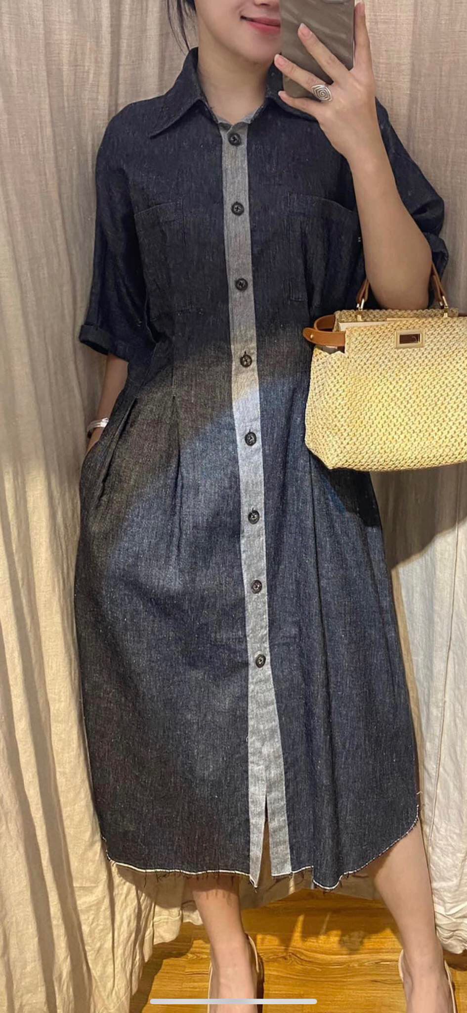 Jasmine Dress - Đầm sơ mi nhấn eo có túi D570