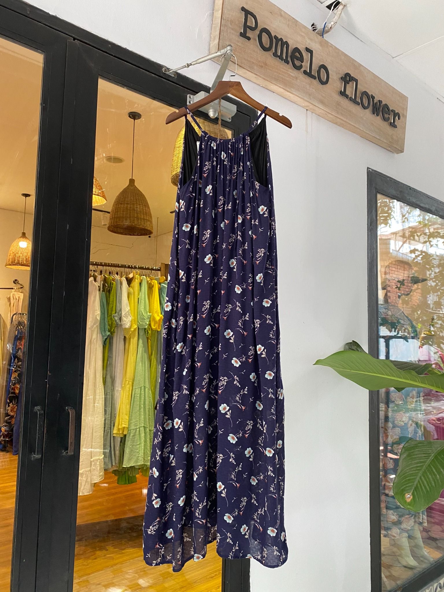 Alice Dress - Đầm cổ yếm - xô lụa in hoa - D621