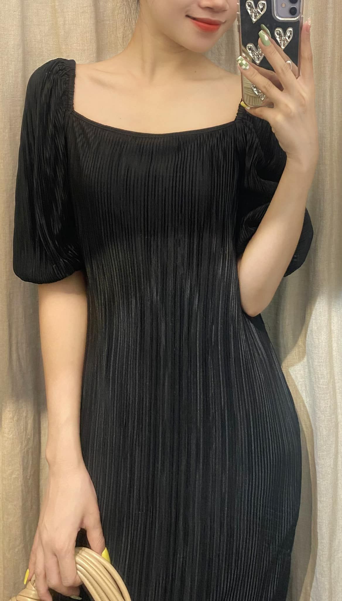 Elena Dress Đầm suông có tay lỡ cổ vuông D205