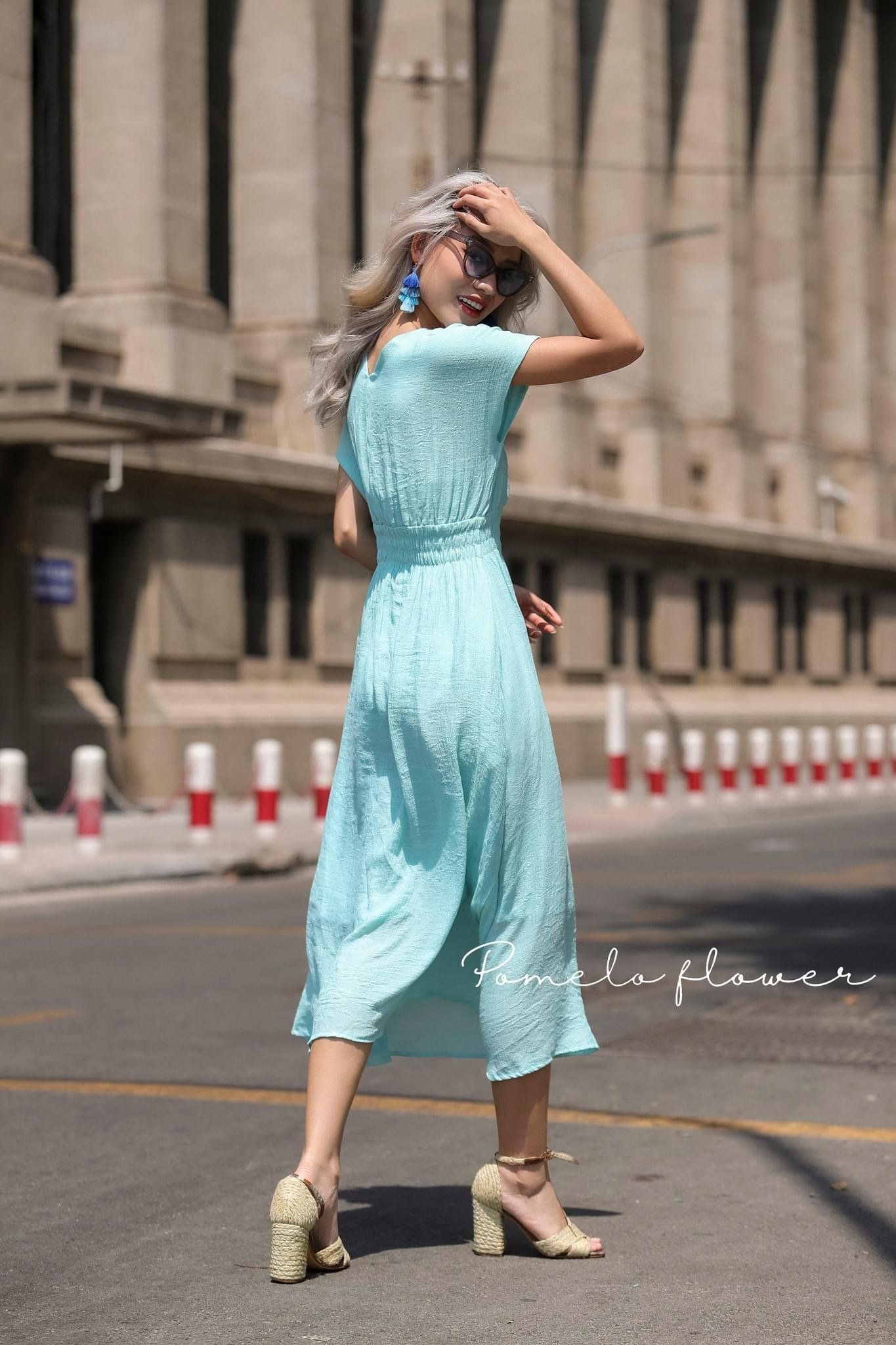 Laila Dress - Đầm maxi , cánh dơi nhấn eo - các màu PO01