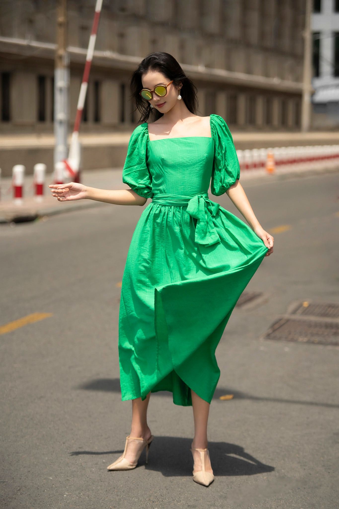 Classy Rosie Dress - Đầm trễ vai tay phồng cúp ngực D034