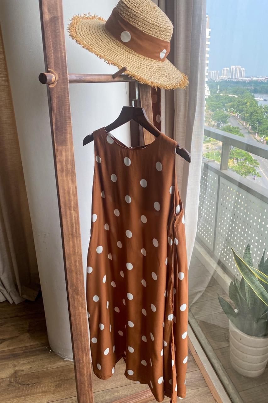 Vivian Dress - Đầm Sát Nách Hoạ Tiết Chấm Bi D932