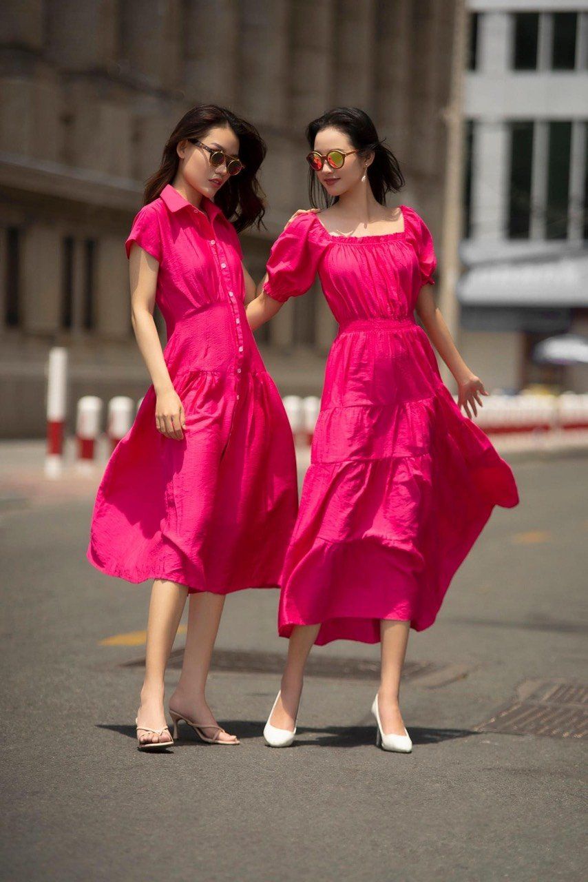 Callie Dress - Đầm cổ vuông nhấn eo 4 tầng D02