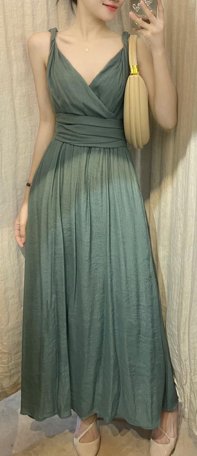 Nala Dress - Đầm 2 dây cổ tim thắt nơ eo E29