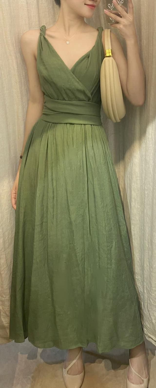 Nala Dress - Đầm 2 dây cổ tim thắt nơ eo E29