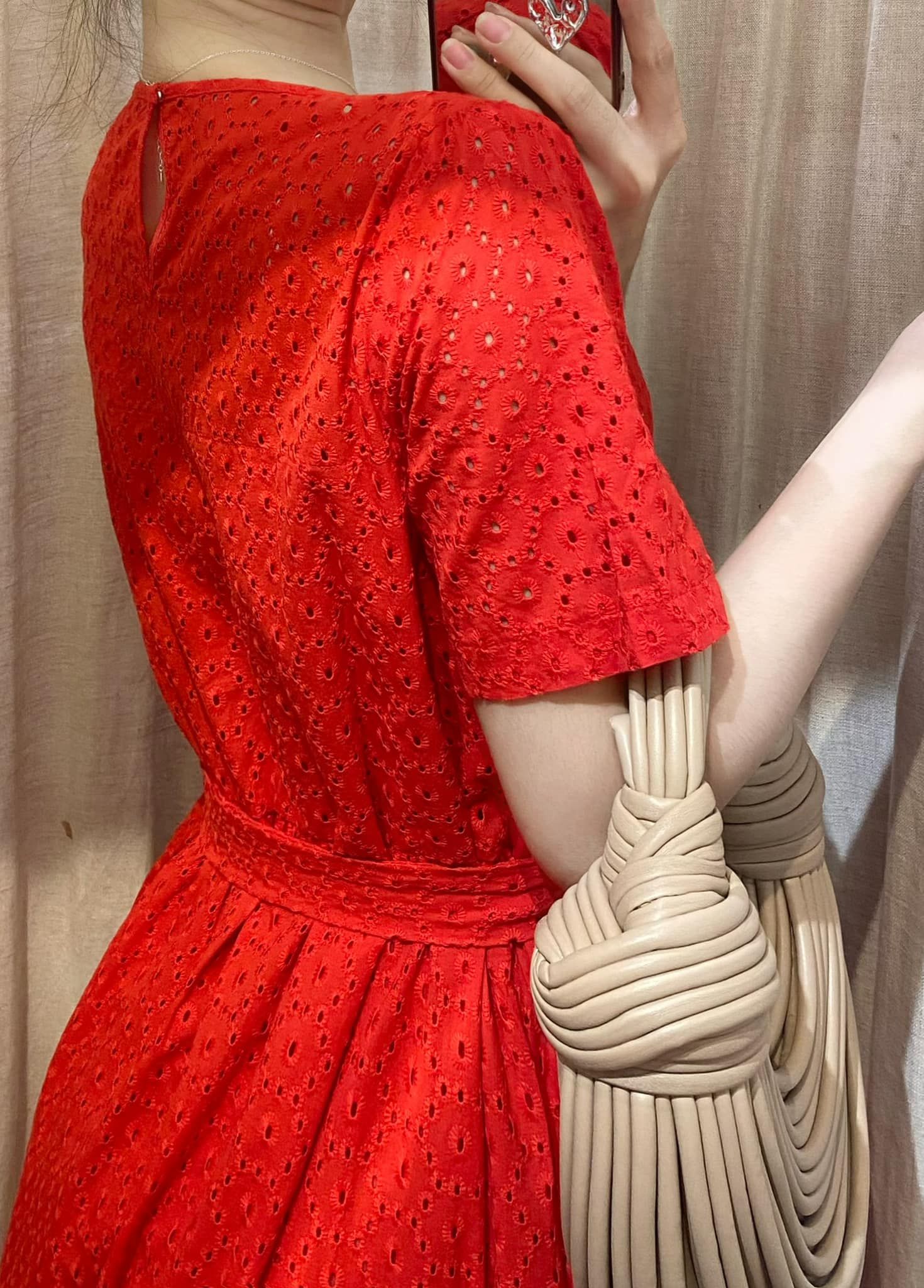 Đầm suông tay ngắn , 3 tầng - D744