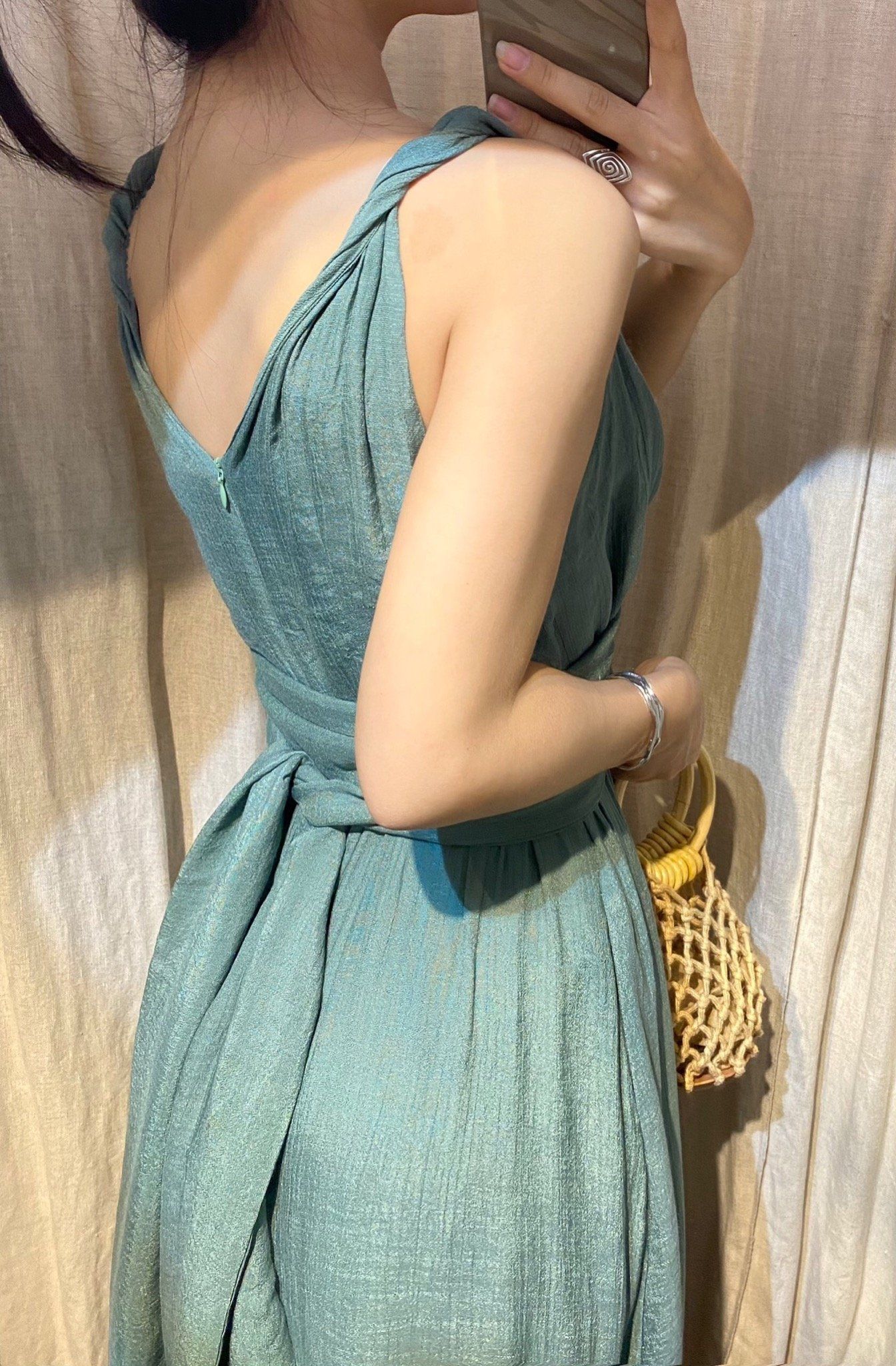 Nala Dress - Đầm 2 dây cổ tim thắt nơ eo E29