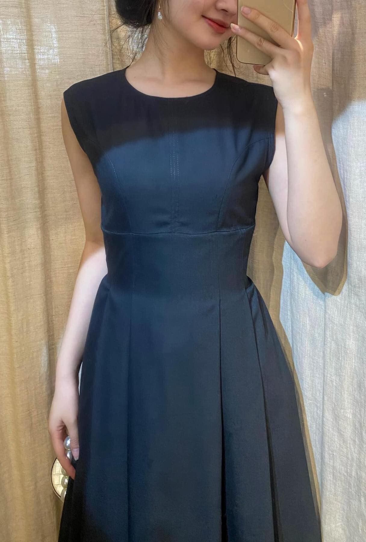 POQ79 - Đầm sát nách chữ A - xám Liana Dress