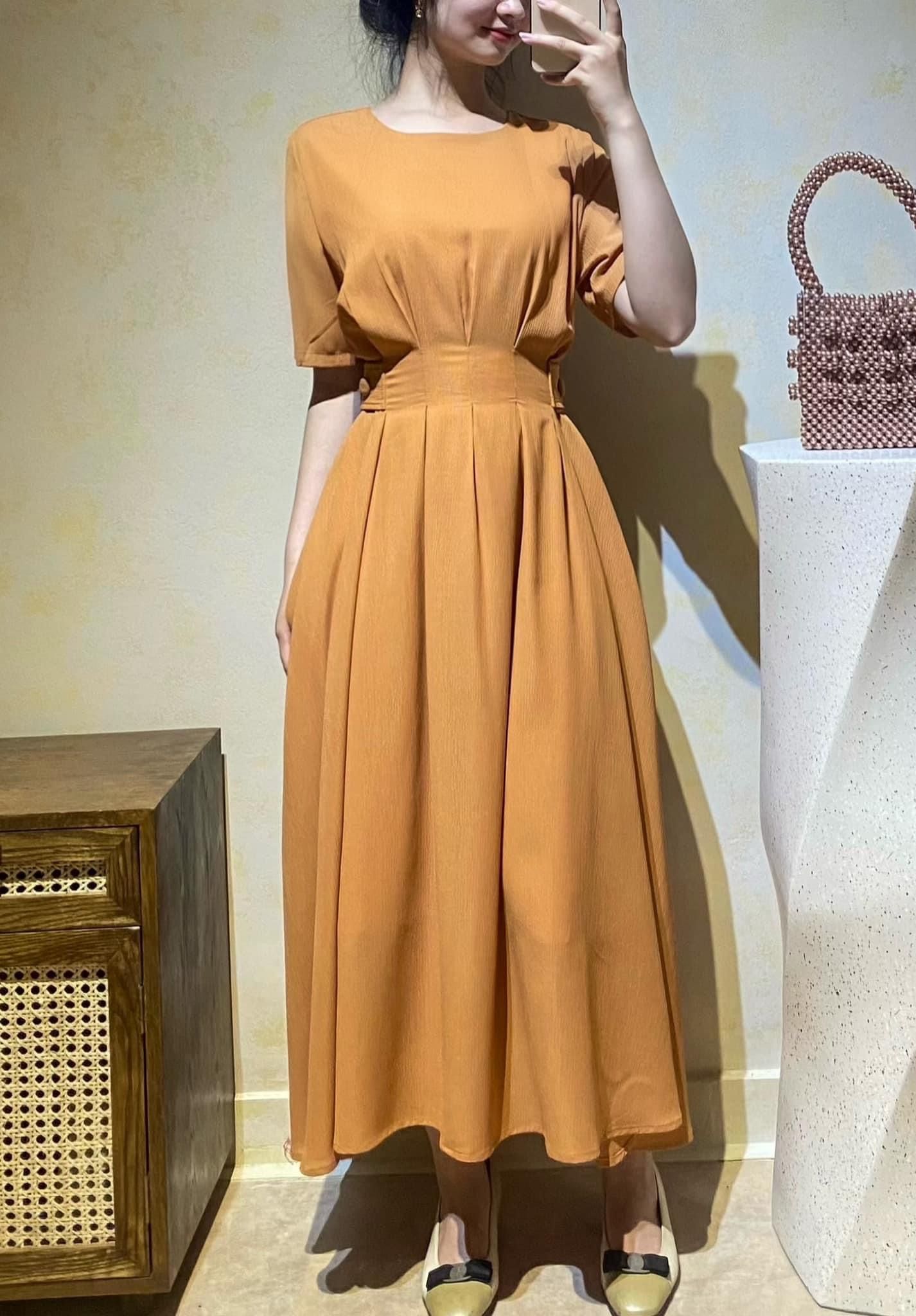 Eloise Dress - Đầm Tay Ngắn Xếp Ly Eo D938