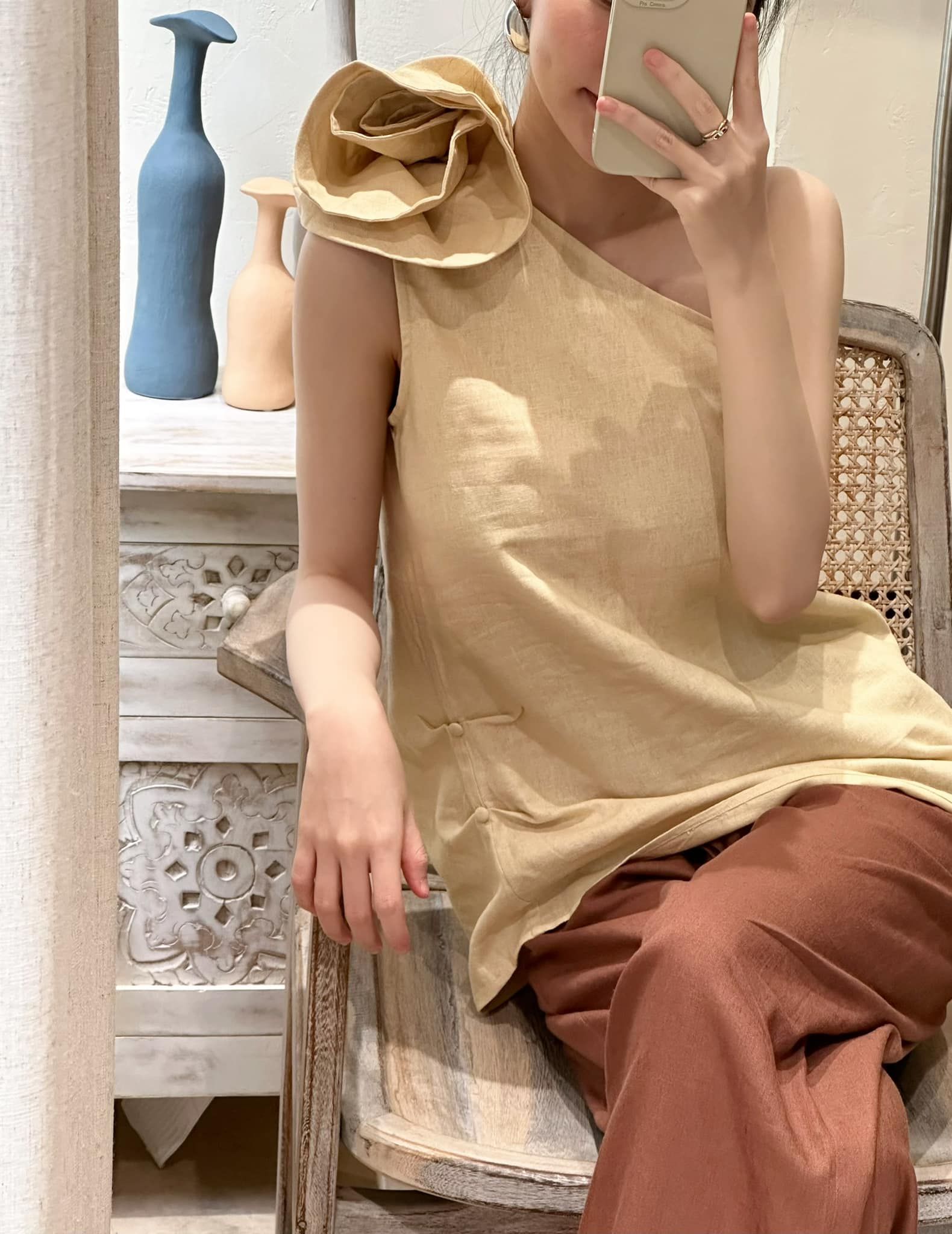 Doris Set - Set áo hoa lớn và quần linen