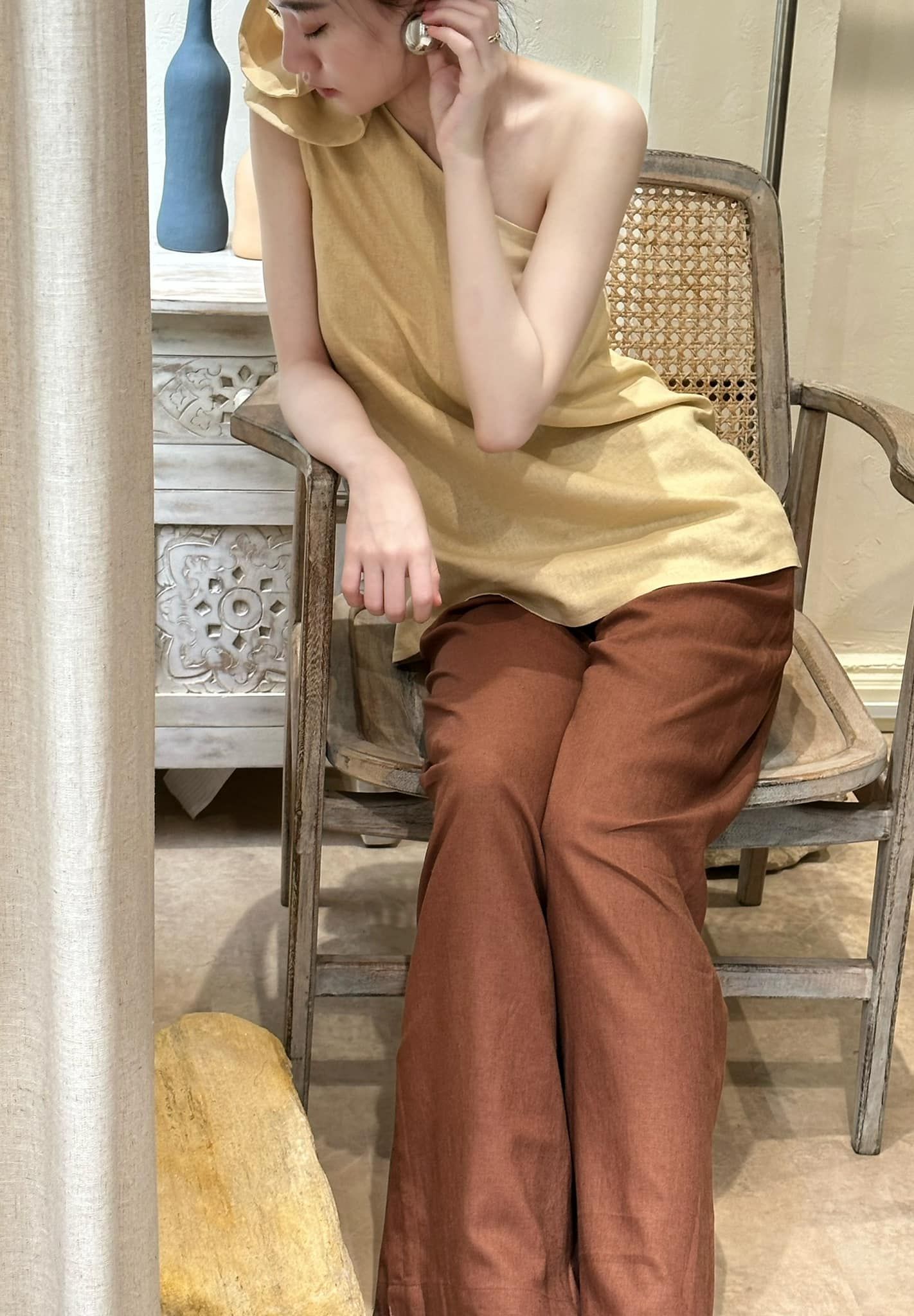 Doris Set - Set áo hoa lớn và quần linen