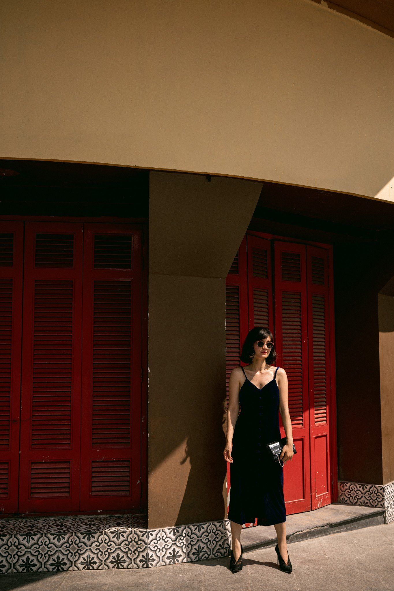 Velvet Dress - Đầm 2 dây nhung nút bọc D259