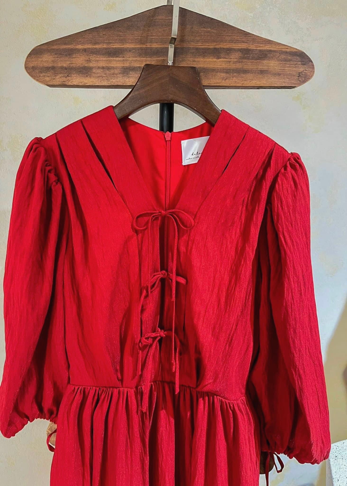 Sara Dress - Đầm tay lửng, thắt nơ ngực D004 D917