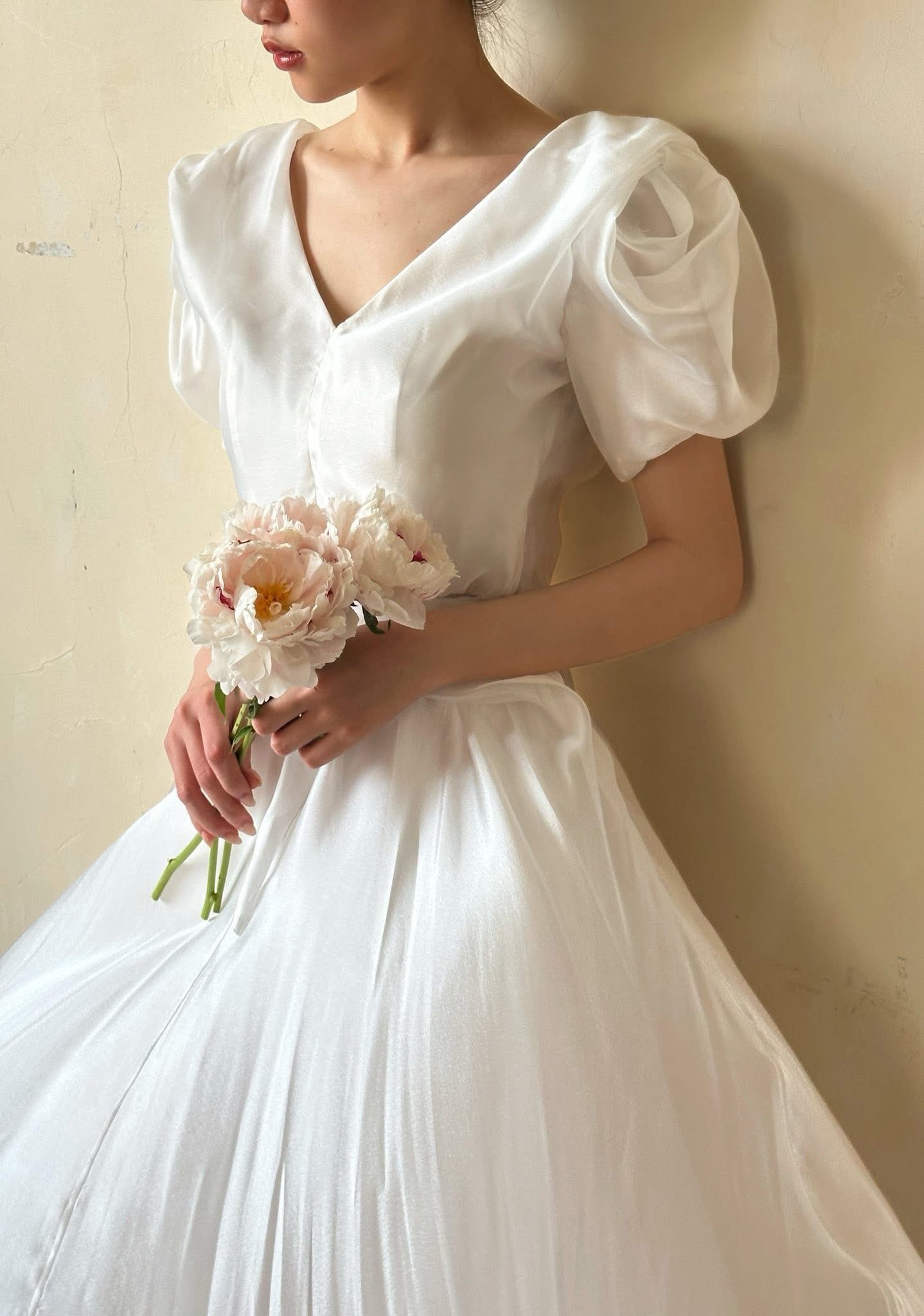 Helena Dress - Đầm Hoa Hồng Tay Phồng Q1013
