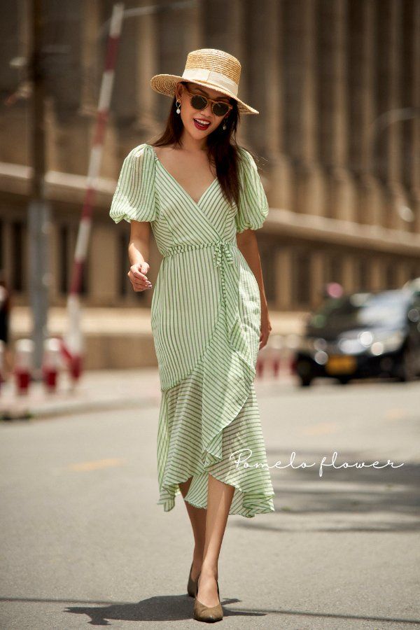 Ariel Dress - Đầm đuôi cá cổ V tay phồng - D669