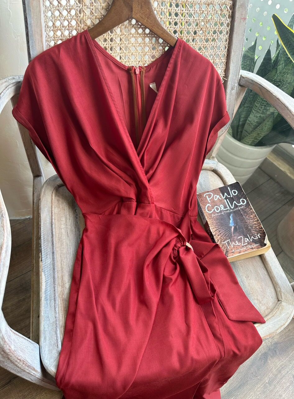 Elly Dress - Đầm Lụa Cổ V - E42
