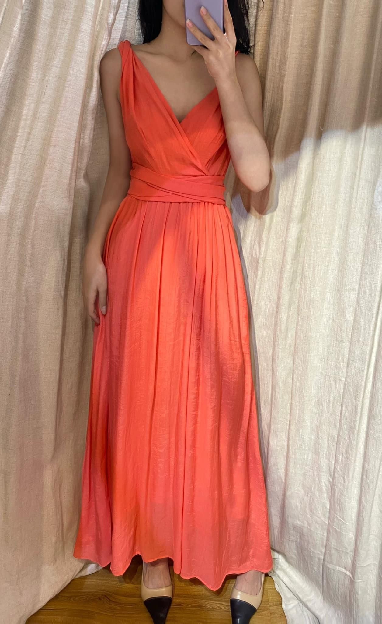 Nala Dress - Đầm 2 dây cổ tim thắt nơ eo E29